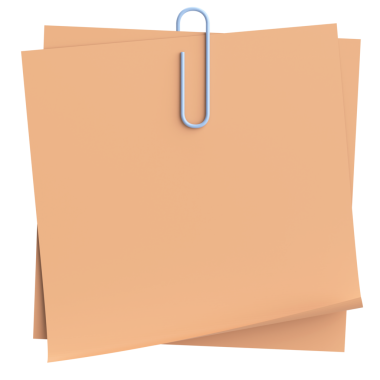 Üç boyutlu not kağıdı. Yapışkan bir not. 3B illüstrasyon.