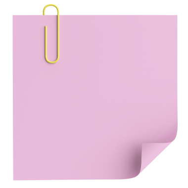 Üç boyutlu not kağıdı. Yapışkan bir not. 3B illüstrasyon.