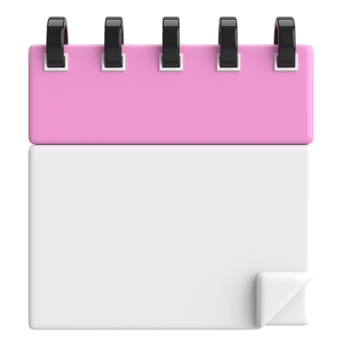 Boş takvim. Üç boyutlu takvim. 3B illüstrasyon.