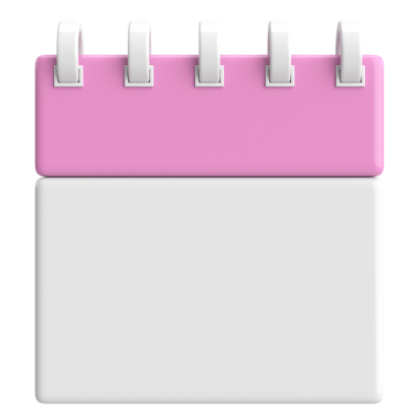 Boş takvim. Üç boyutlu takvim. 3B illüstrasyon.