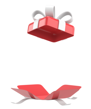 Hediye Kutusu açıldı. Üç boyutlu hediye kutusu. 3B illüstrasyon.