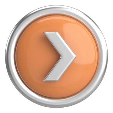 Sonraki düğme. Devam et düğmesi. 3B illüstrasyon.