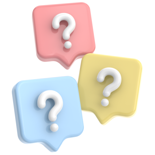 Soru işareti işareti. 3B illüstrasyon.