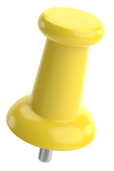 Pimi çek. Çizim iğnesi. Üç boyutlu pim. 3B illüstrasyon.