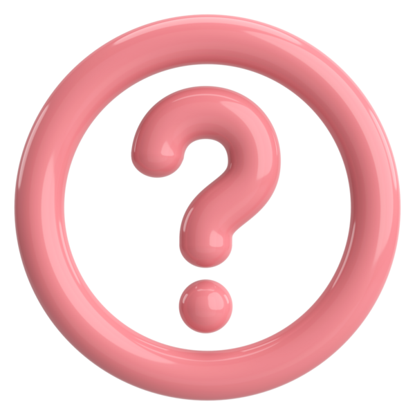 Soru işareti işareti. 3B illüstrasyon.