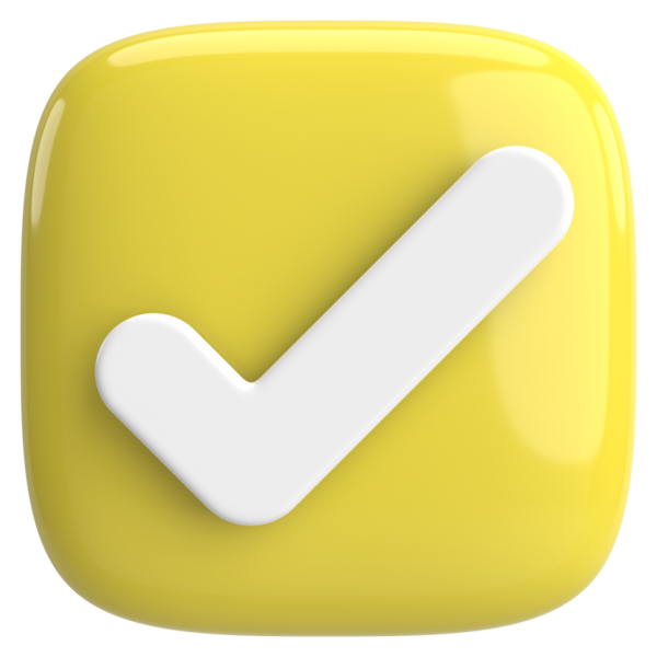 3 boyutlu onay kutusu. İşaretle. 3B illüstrasyon.