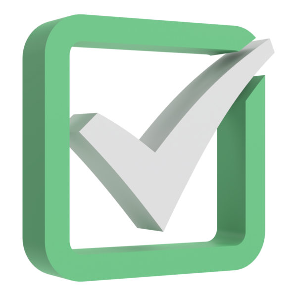 3 boyutlu onay kutusu. İşaretle. 3B illüstrasyon.