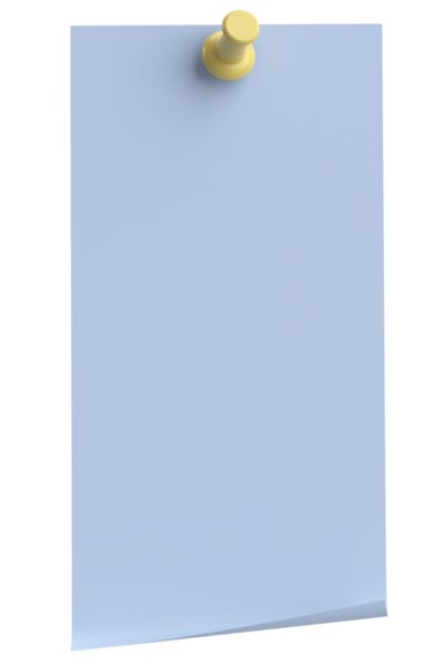 Üç boyutlu not kağıdı. Yapışkan bir not. 3B illüstrasyon.