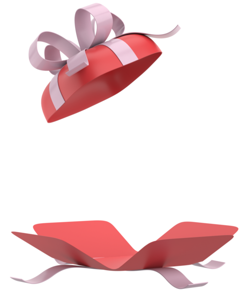 Hediye Kutusu açıldı. Üç boyutlu hediye kutusu. 3B illüstrasyon.