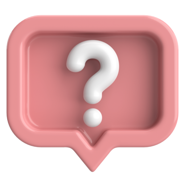 Soru işareti işareti. 3B illüstrasyon.