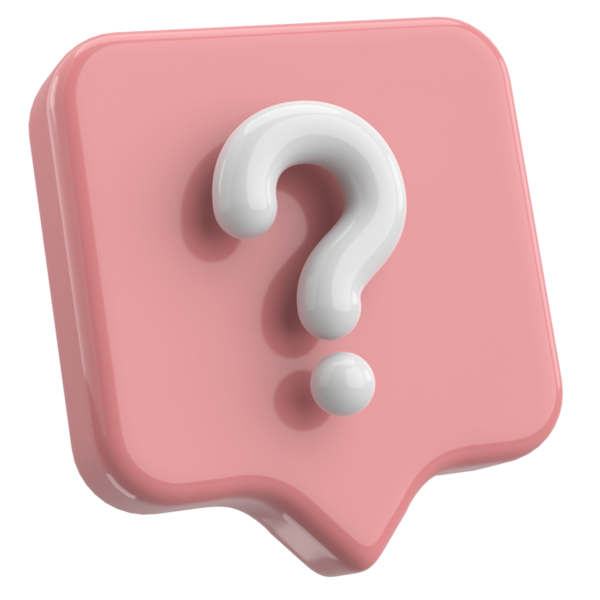 Soru işareti işareti. 3B illüstrasyon.