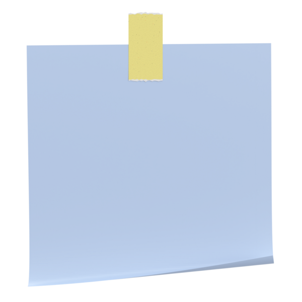 Üç boyutlu not kağıdı. Yapışkan bir not. 3B illüstrasyon.