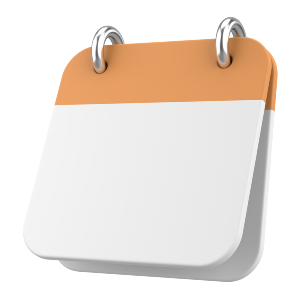 Boş takvim. Üç boyutlu takvim. 3B illüstrasyon.