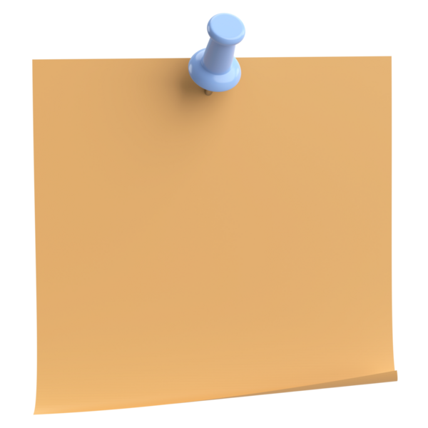 Üç boyutlu not kağıdı. Yapışkan bir not. 3B illüstrasyon.