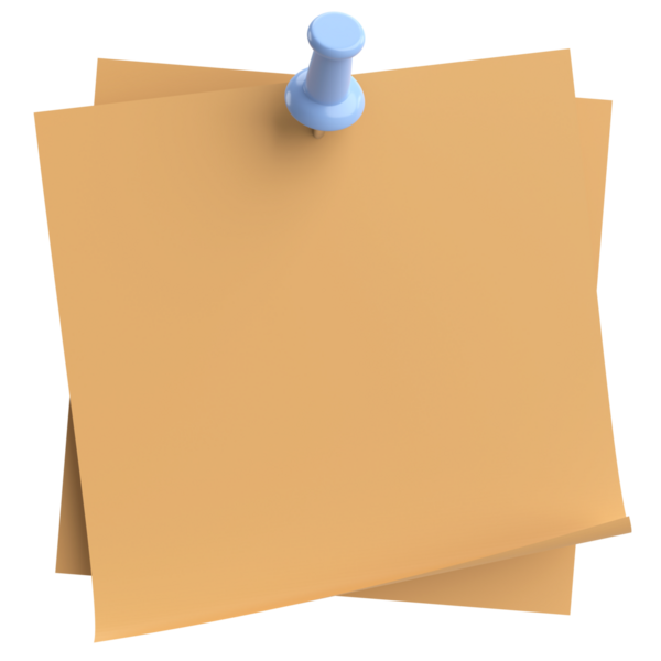 Üç boyutlu not kağıdı. Yapışkan bir not. 3B illüstrasyon.