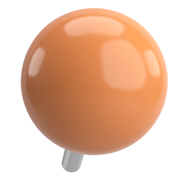 Pimi çek. Çizim iğnesi. Üç boyutlu pim. 3B illüstrasyon.