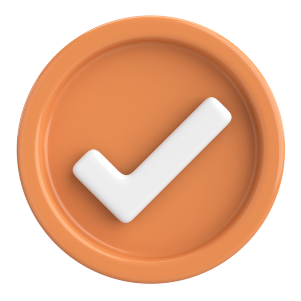 3 boyutlu onay kutusu. İşaretle. 3B illüstrasyon.