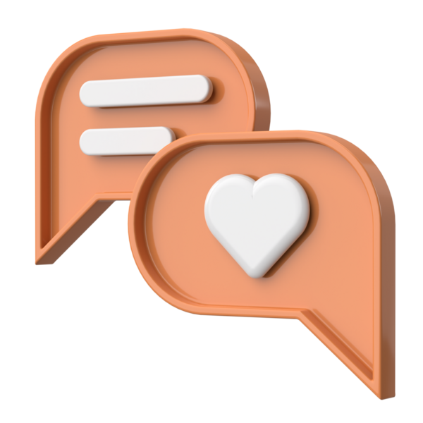 İkon gibi. Sohbet balonu. 3B illüstrasyon.