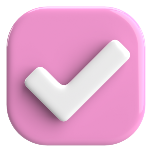 3 boyutlu onay kutusu. İşaretle. 3B illüstrasyon.