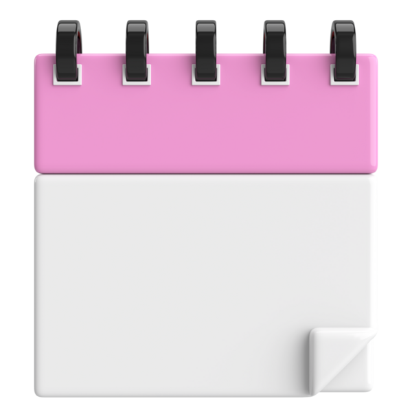 Boş takvim. Üç boyutlu takvim. 3B illüstrasyon.