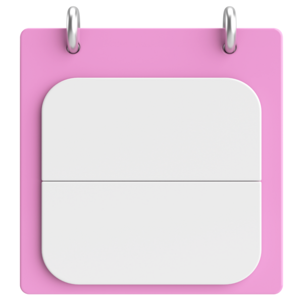 Boş takvim. Üç boyutlu takvim. 3B illüstrasyon.