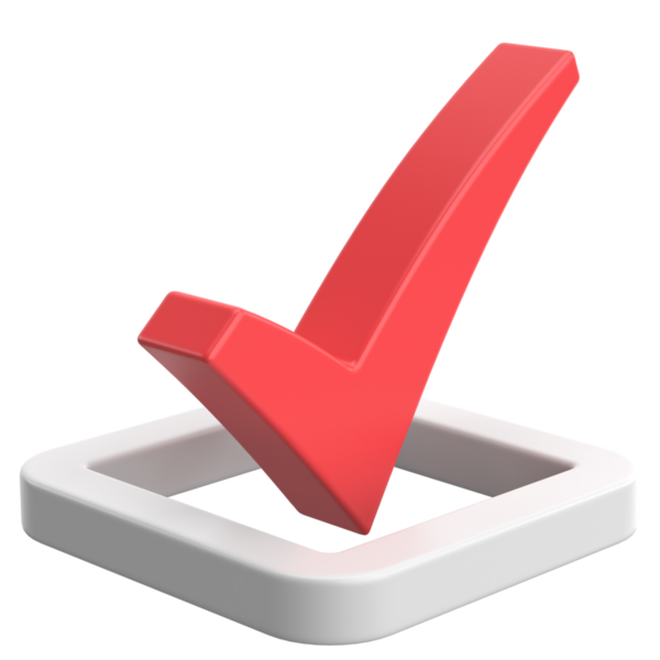 3 boyutlu onay kutusu. İşaretle. 3B illüstrasyon.