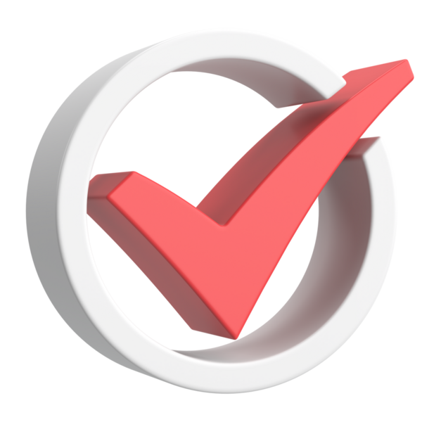 3 boyutlu onay kutusu. İşaretle. 3B illüstrasyon.