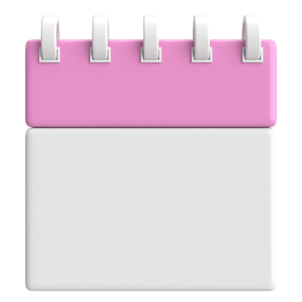 Boş takvim. Üç boyutlu takvim. 3B illüstrasyon.
