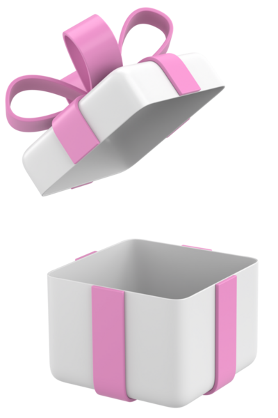 Hediye Kutusu açıldı. Üç boyutlu hediye kutusu. 3B illüstrasyon.