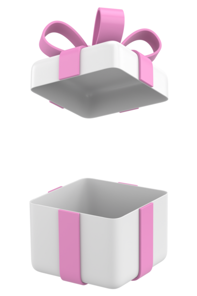 Hediye Kutusu açıldı. Üç boyutlu hediye kutusu. 3B illüstrasyon.