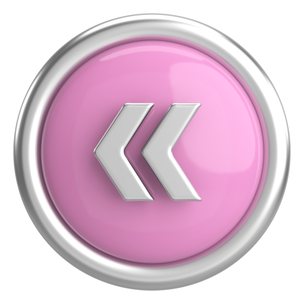 Önceki düğme. Arka düğme. 3B illüstrasyon.