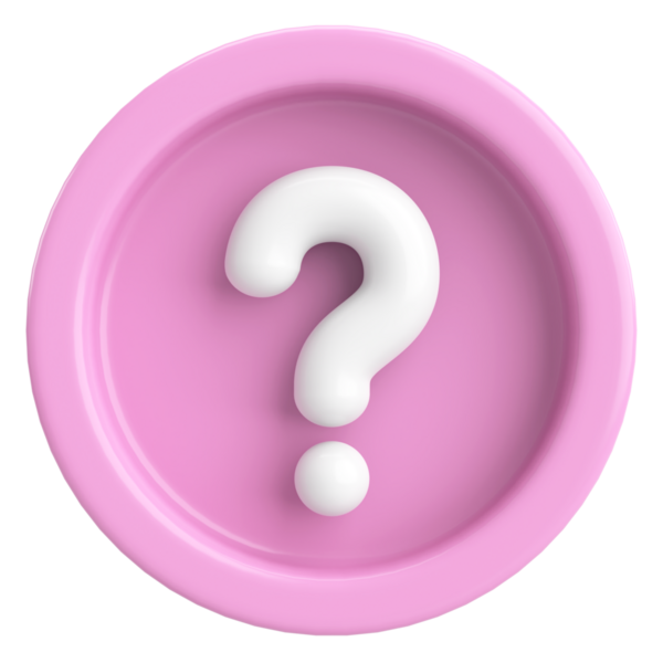 Soru işareti işareti. 3B illüstrasyon.
