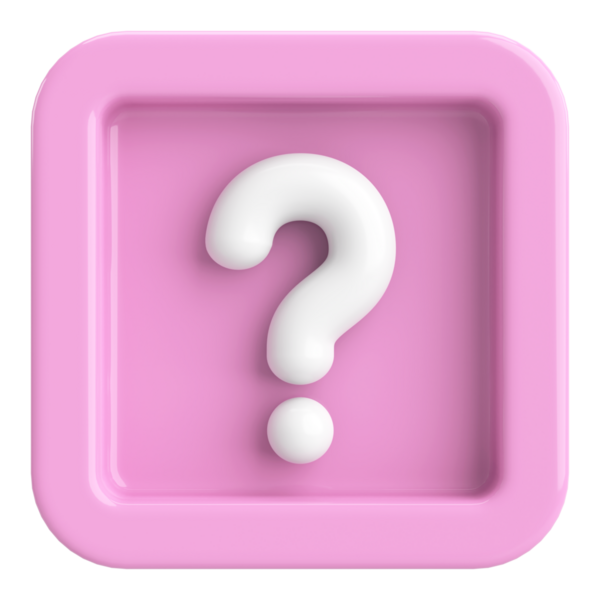 Soru işareti işareti. 3B illüstrasyon.