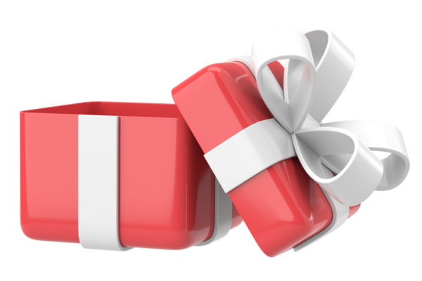 Hediye Kutusu açıldı. Üç boyutlu hediye kutusu. 3B illüstrasyon.