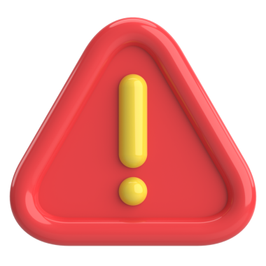 Uyarı işareti. Ünlem işareti. 3B illüstrasyon.