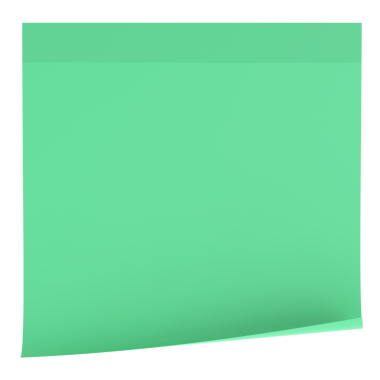 Yapışkan bir not. Üç boyutlu not kağıdı. 3B illüstrasyon.