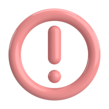 Uyarı işareti. Ünlem işareti. 3B illüstrasyon.