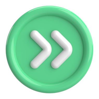 Sonraki düğme. Devam et düğmesi. 3B illüstrasyon.