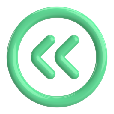 Önceki düğme. Arka düğme. 3B illüstrasyon.