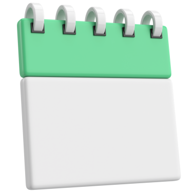 Boş takvim. Üç boyutlu takvim. 3B illüstrasyon.