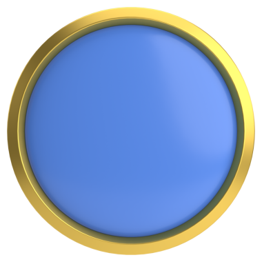 Üç boyutlu daire düğmesi. Lüks düğmesi. 3B illüstrasyon.