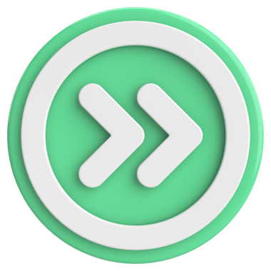 Sonraki düğme. Devam et düğmesi. 3B illüstrasyon.