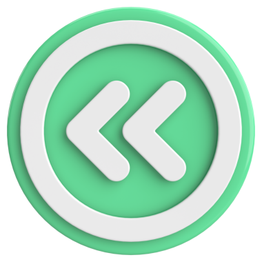 Önceki düğme. Arka düğme. 3B illüstrasyon.