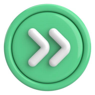 Sonraki düğme. Devam et düğmesi. 3B illüstrasyon.