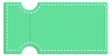3 boyutlu kupon etiketi. 3B illüstrasyon.