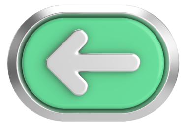 Önceki düğme. Arka düğme. 3B illüstrasyon.