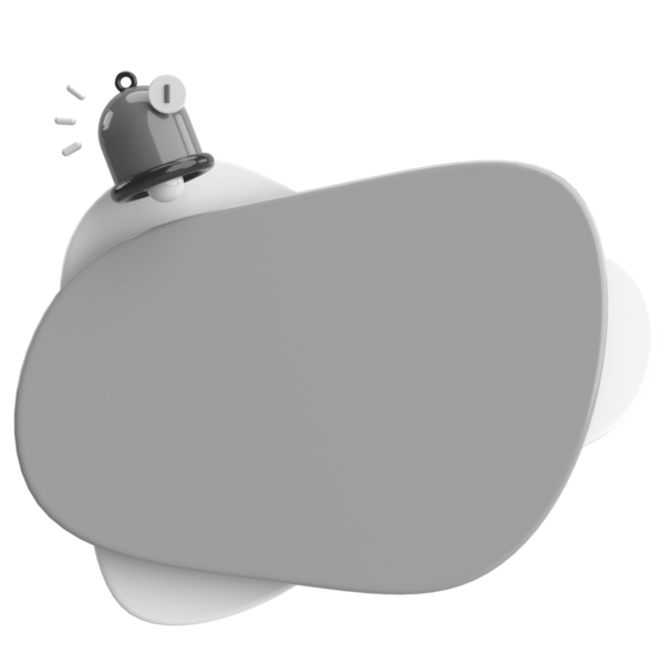 Üç boyutlu uyarı kutusu. 3B illüstrasyon.