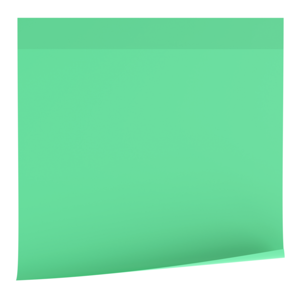 Yapışkan bir not. Üç boyutlu not kağıdı. 3B illüstrasyon.