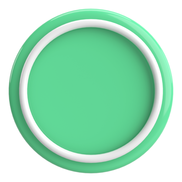 Üç boyutlu daire düğmesi. Boş tuş. 3B illüstrasyon.