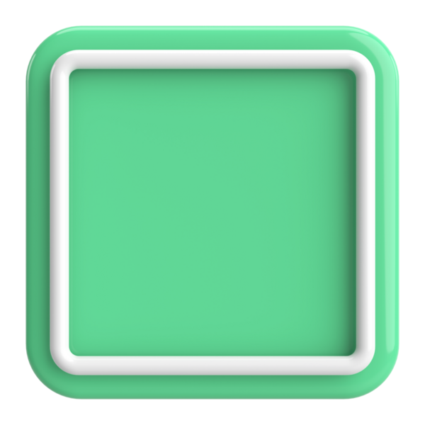 Üç boyutlu dikdörtgen düğme. Boş tuş. 3B illüstrasyon.